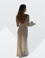 Elegantes Maxi-Kleid mit V-Ausschnitt für Damen