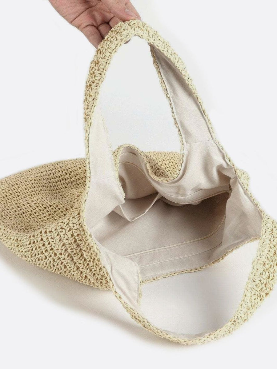 Siena – Strohtasche mit Reißverschluss & Schulterhenkel