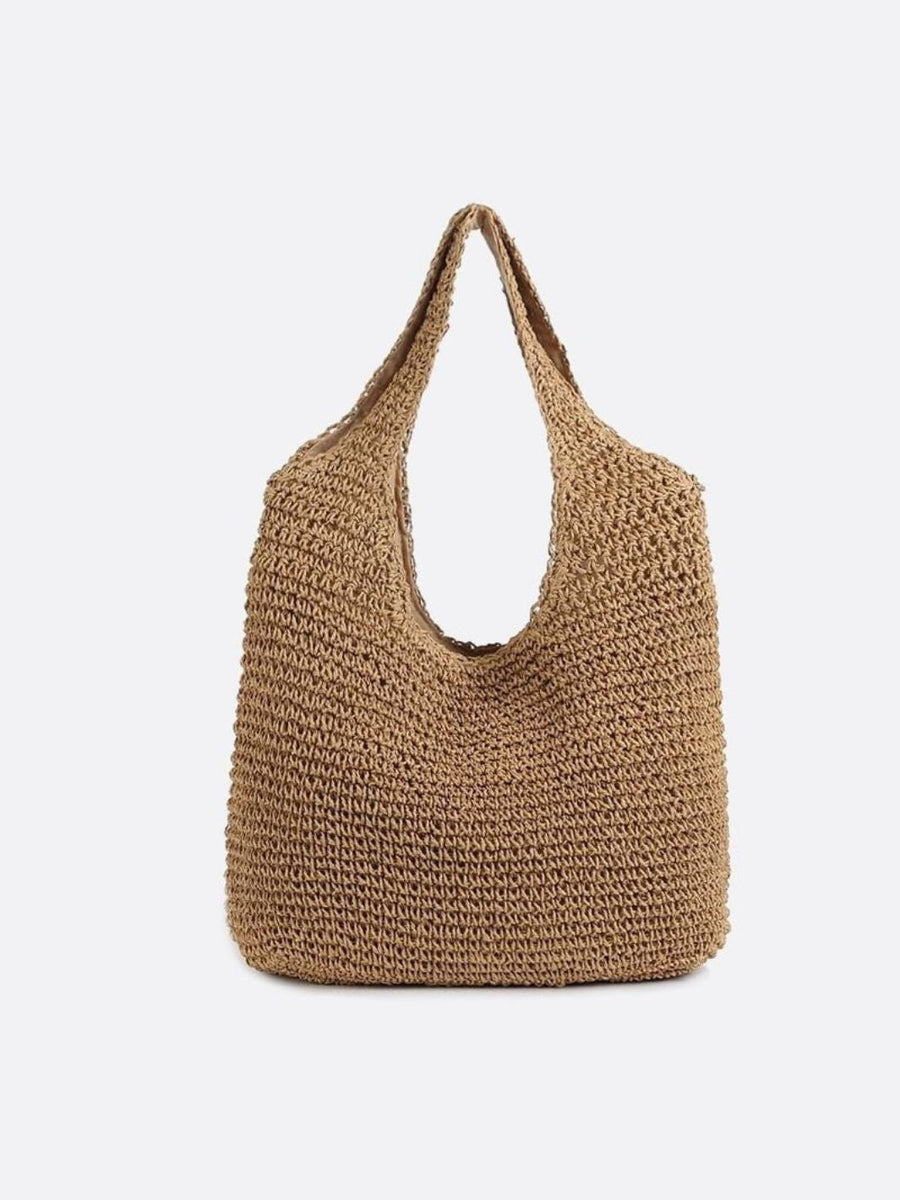 Siena – Strohtasche mit Reißverschluss & Schulterhenkel