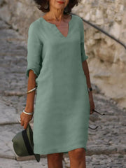 Saoirse - V-Ausschnitt Kleid, das den Bauch kaschiert