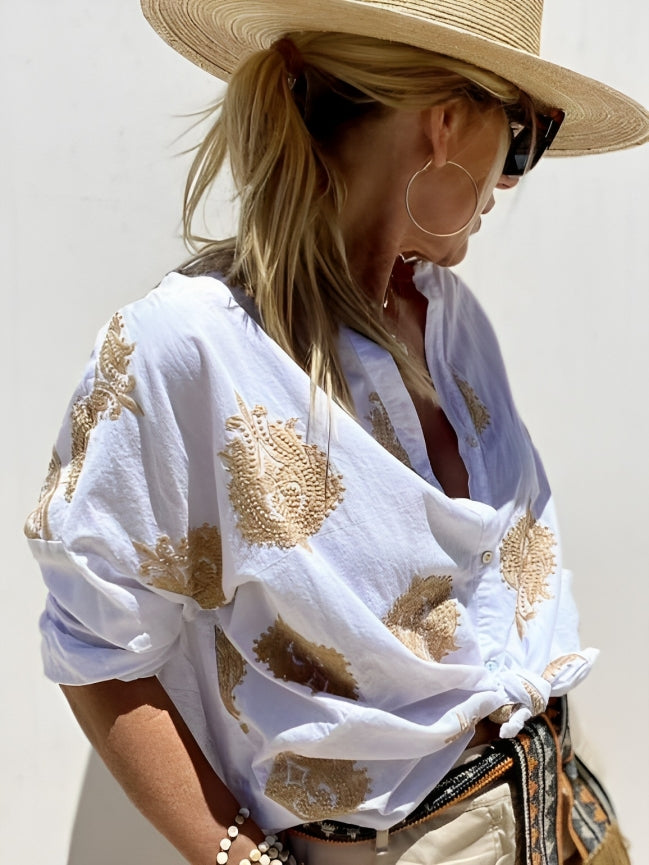 Laura | Trendige Bluse im Ibiza Stil Damen