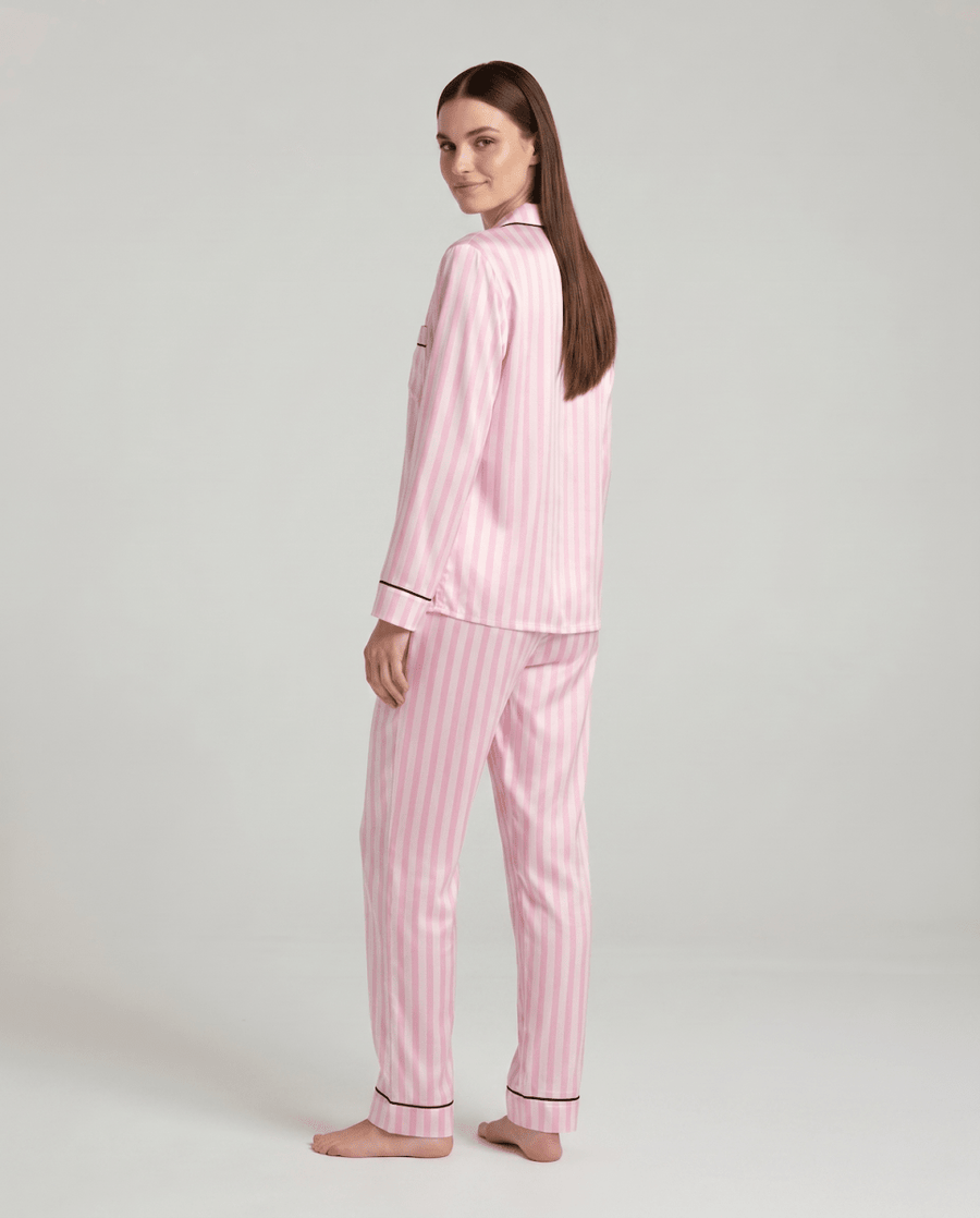 Schlafanzug Damen lang mit Hemd und Hose