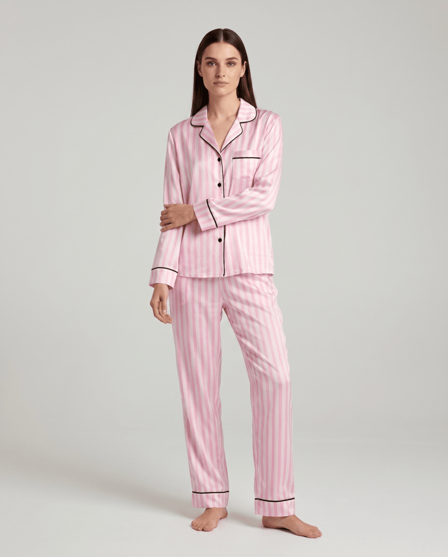 Schlafanzug Damen lang mit Hemd und Hose