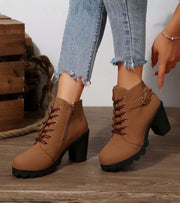 Schnürstiefel Damen mit Schnalle