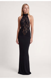 Schwarzes Spitzen Maxi Kleid Für Hochzeitsgäste