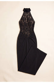 Schwarzes Spitzen Maxi Kleid Für Hochzeitsgäste