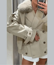 Camille Trenchcoat mit Kunstfell