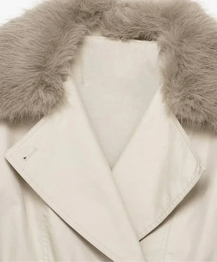 Camille Trenchcoat mit Kunstfell