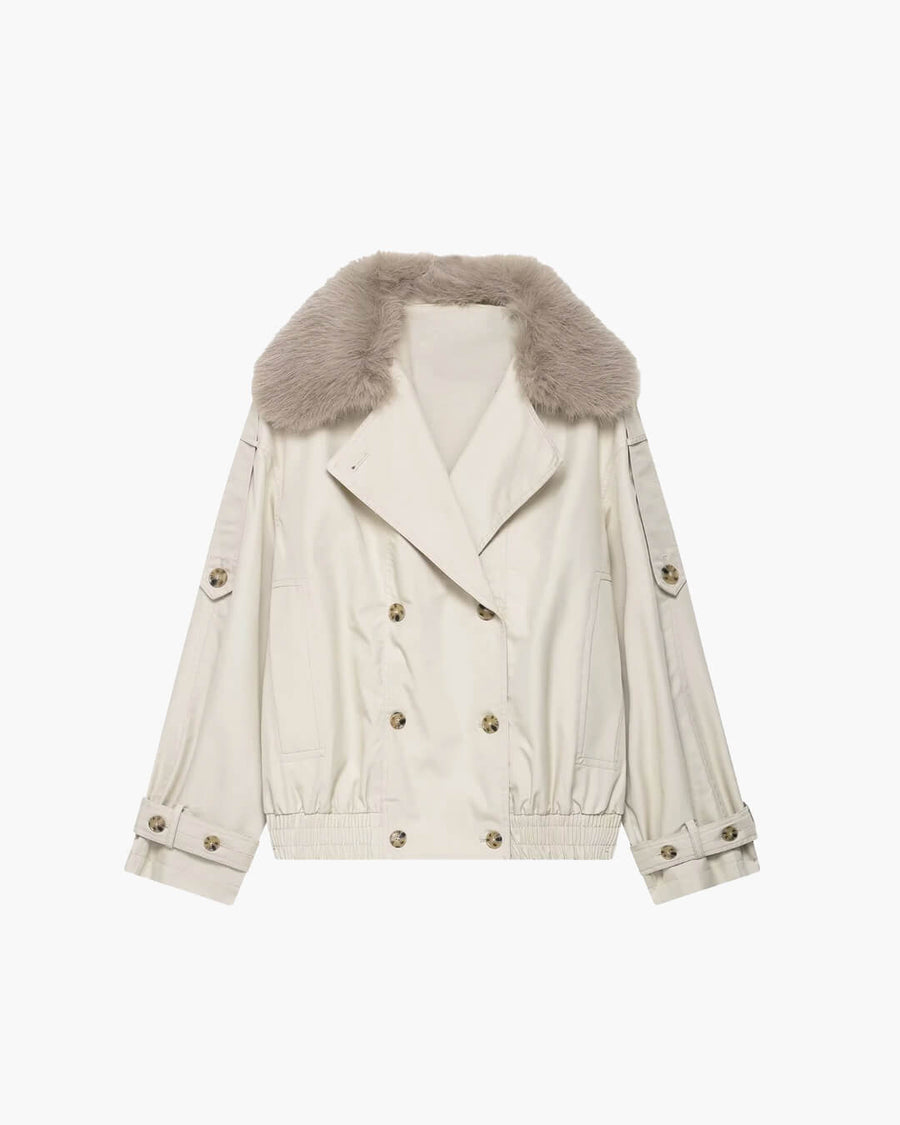Camille Trenchcoat mit Kunstfell