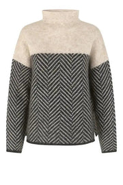 Dory Zweifarbiger Rollkragenpullover aus Baumwolle