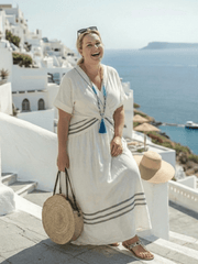 Seren | Damen Wickelkleid Kurzarm V-Ausschnitt – Elegantes Sommerkleid Büro 2026