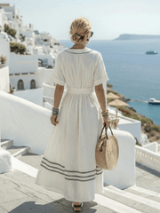 Seren | Damen Wickelkleid Kurzarm V-Ausschnitt – Elegantes Sommerkleid Büro 2026