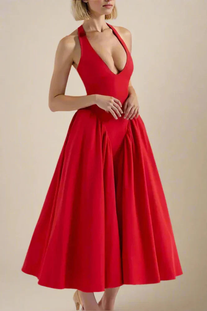 Shanna | Damen Elegantes Midikleid – Feminines Kleid Hochzeit, Büro & Abend 2026