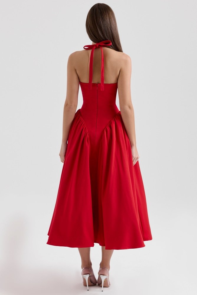 Shanna | Damen Elegantes Midikleid – Feminines Kleid Hochzeit, Büro & Abend 2026