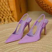Slingpumps Damen mit Spitze und Absatz