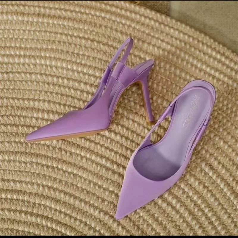Slingpumps Damen mit Spitze und Absatz