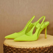 Slingpumps Damen mit Spitze und Absatz