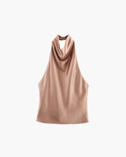 Anastasia Halter Rückenfreies Satin Top
