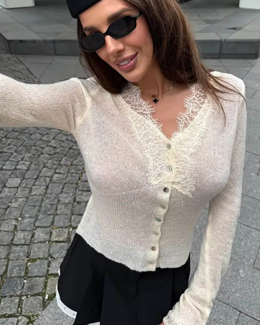 Aurelie Strickspitzen-Cardigan