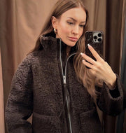 Carol Stehkragen Kunstfelljacke