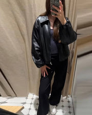 Jenny Kunstleder Bomberjacke