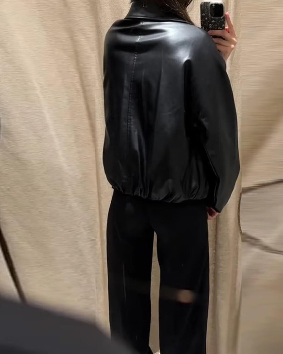 Jenny Kunstleder Bomberjacke
