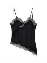 Kara Asymmetrisches Satin-Cami-Top