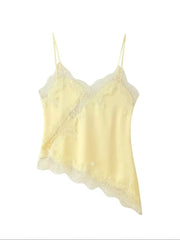 Kara Asymmetrisches Satin-Cami-Top