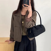 Pauleen Baguette Wildleder Tasche