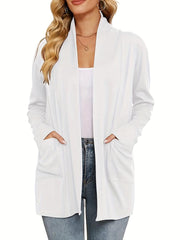 Damen Strickcardigan Mit Langarm | Offener Vordere