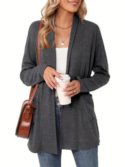 Damen Strickcardigan Mit Langarm | Offener Vordere