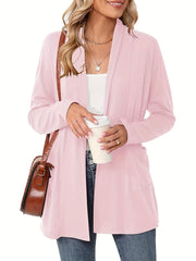 Damen Strickcardigan Mit Langarm | Offener Vordere