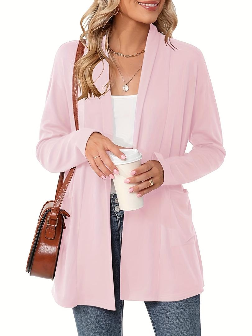 Damen Strickcardigan Mit Langarm | Offener Vordere