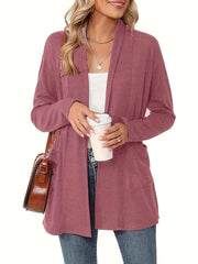 Damen Strickcardigan Mit Langarm | Offener Vordere