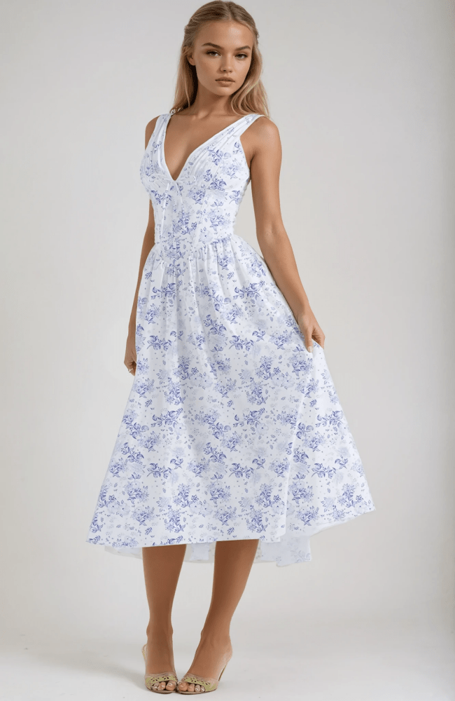 Soraya | Damen Elegantes Sommer Kleid – Fließendes Kleid Cut-outs Urlaub & Party 2026