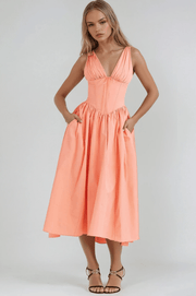 Soraya | Damen Elegantes Sommer Kleid – Fließendes Kleid Cut-outs Urlaub & Party 2026