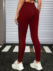 Sport Leggings Damen mit Tasche und Hohem Bund