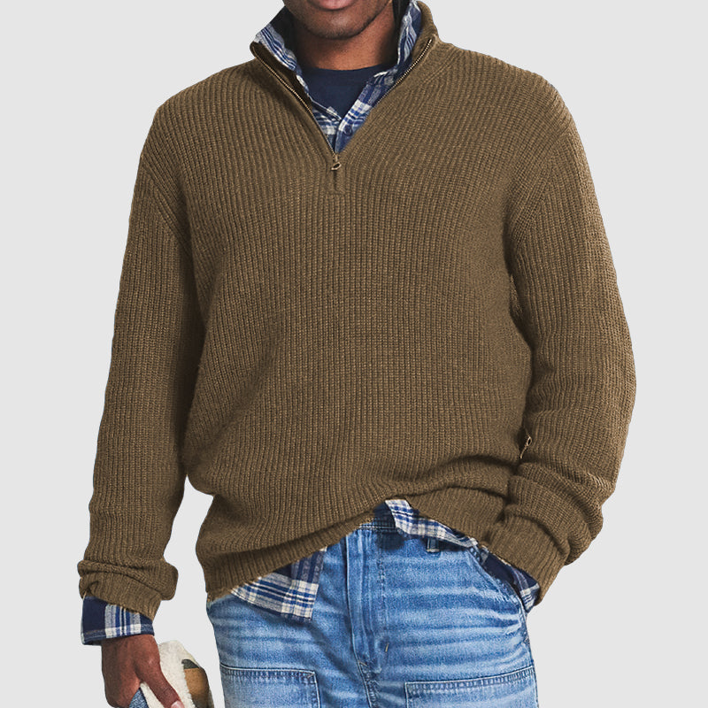 Ludwig | Sommerpullover mit Reißverschlusskragen & Kaschmir-Gefühl