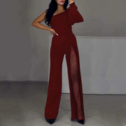 Azlina – Jumpsuit Mit Einer Schulter Und Ausgestelltem