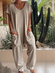 JETTE - LOCKERER JUMPSUIT MIT TIEFEN TASCHEN