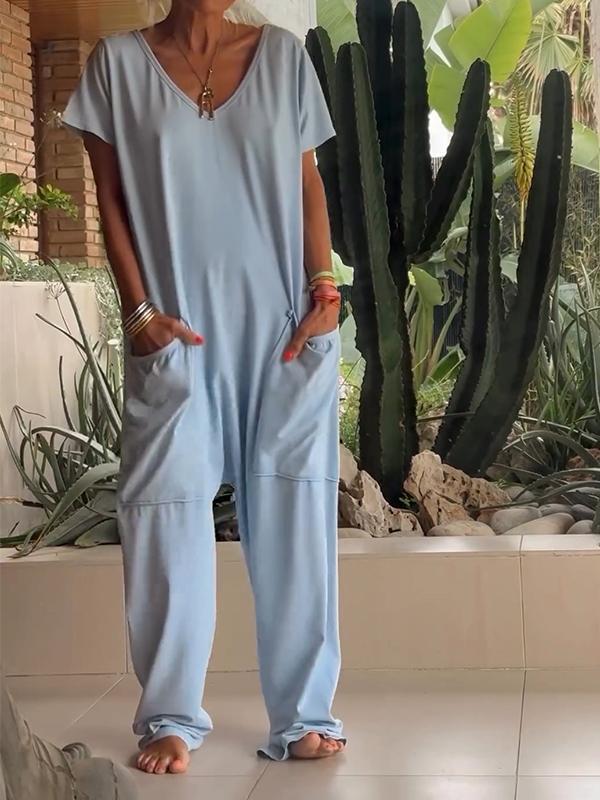 JETTE - LOCKERER JUMPSUIT MIT TIEFEN TASCHEN