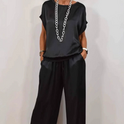 DENISE - SET AUS SATINTOP UND FLIESSENDER HOSE