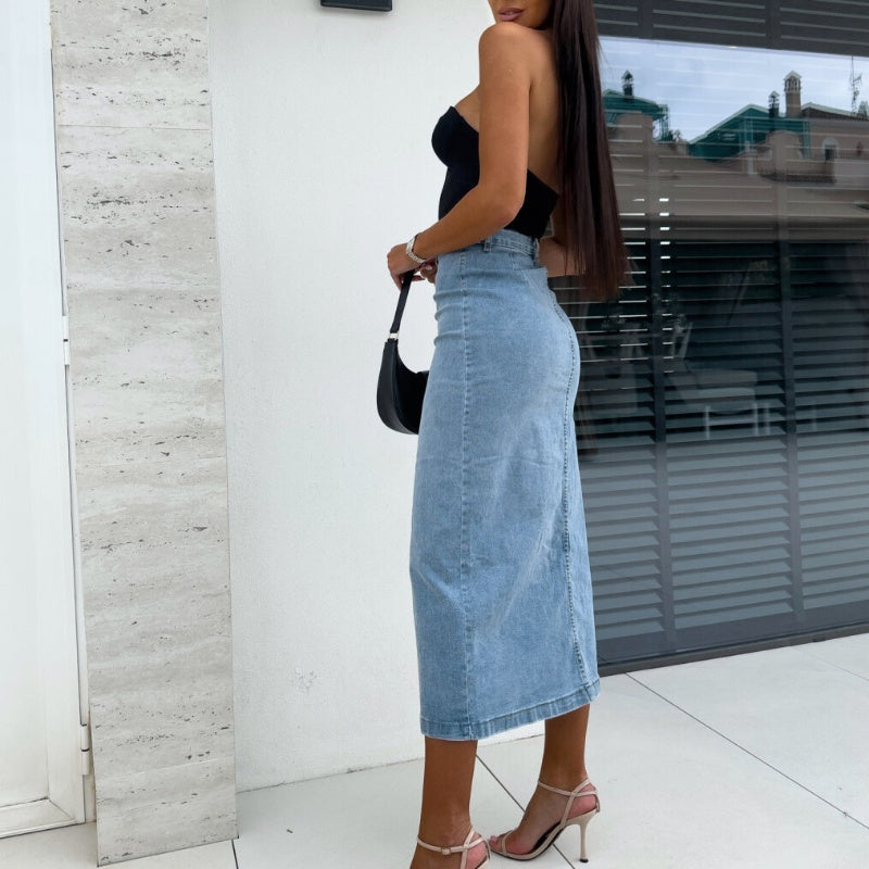 Ember | Eleganter und Stilvoller Figurbetonter Jeansrock