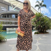 Leopardenkleid mit Gürtel