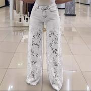 Luniva™ - Patchwork-Jeans mit Eleganter Spitze