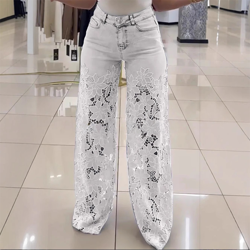 Luniva™ - Patchwork-Jeans mit Eleganter Spitze