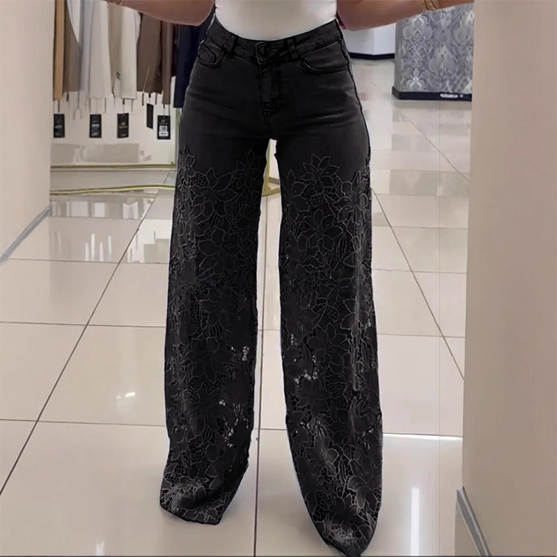 Luniva™ - Patchwork-Jeans mit Eleganter Spitze