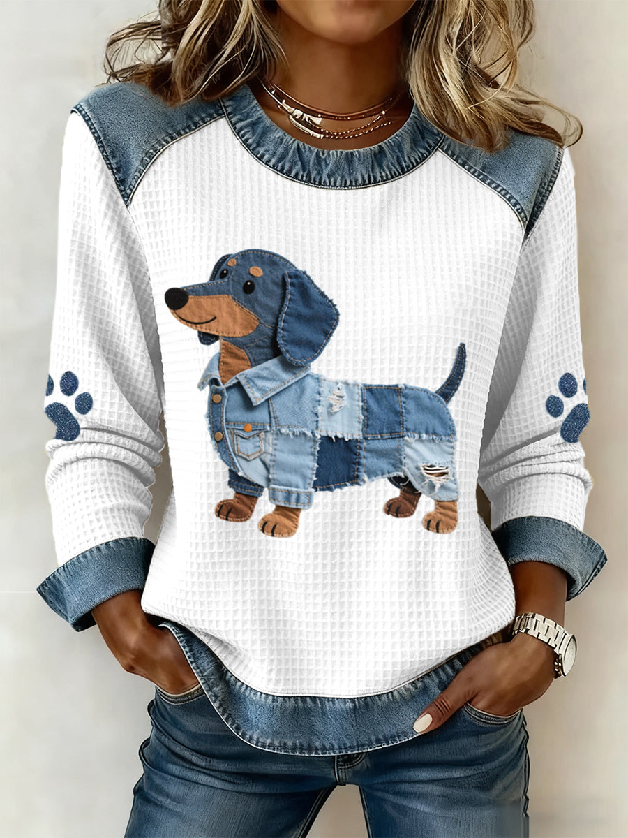 CALYNÉ | BLUSE „CHIOT DOUX PATCHWORK