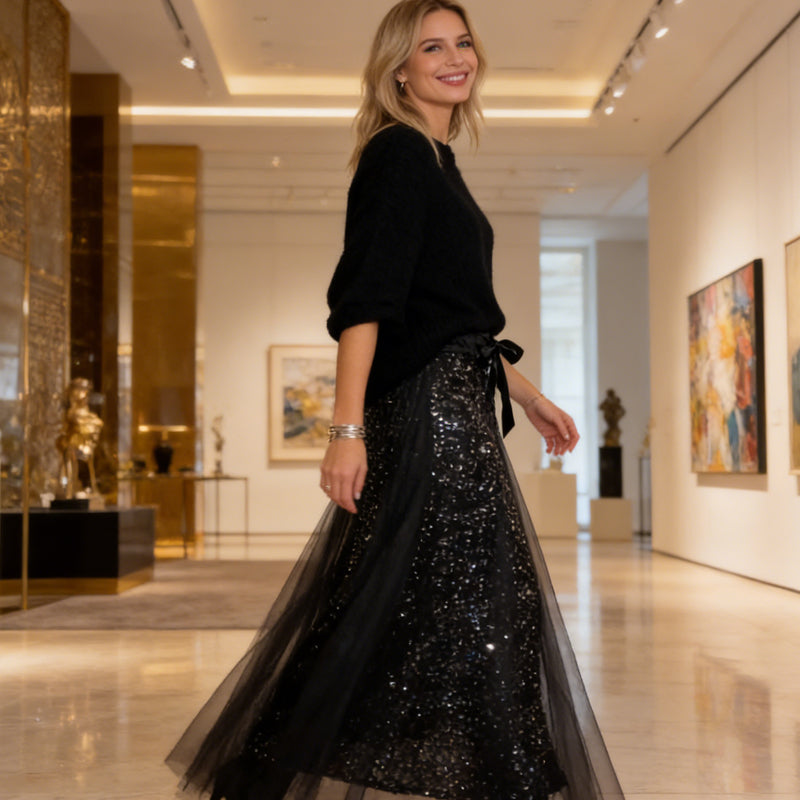 Pnina - Stylisches Glitzer Oberteil und Tüllrock