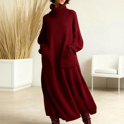 Keeti – Rollkragen Pullover Kleid Mit Taschen